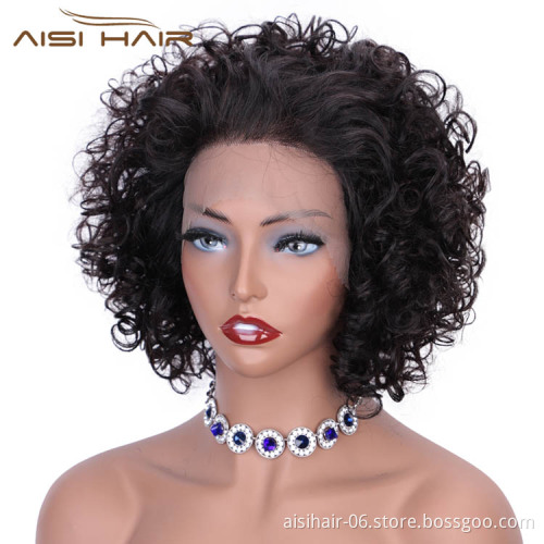 Aisi Hair Brazilian Human Hair Short Pixie Cut Wig Black Lace Front Wig Afro Kinky Curly Lace Front Hair Wigs For Black Women
